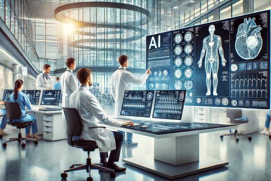 Investigadores desarrollando algoritmos de IA en un laboratorio tecnológico
