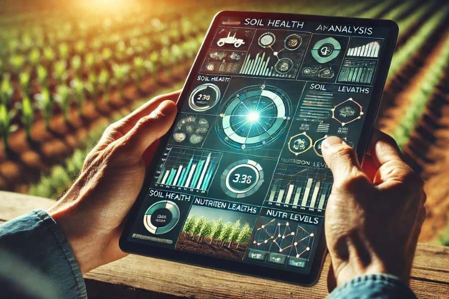 Análisis de datos agrícolas en una plataforma digital.