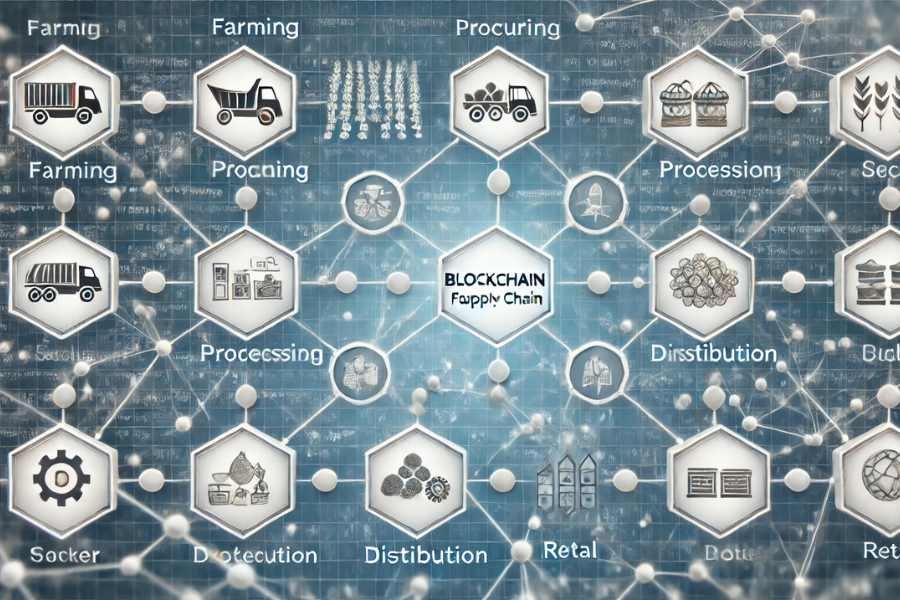 Uso de blockchain para la trazabilidad en la cadena de suministro de alimentos.