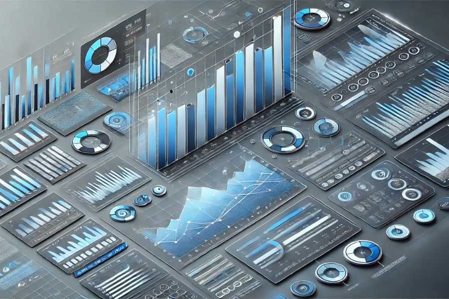 Gráficos de productividad y análisis de datos para la gestión del tiempo con IA.