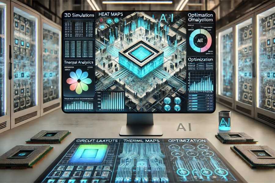 Visualización digital de simulaciones predictivas y optimización en el diseño de microchips