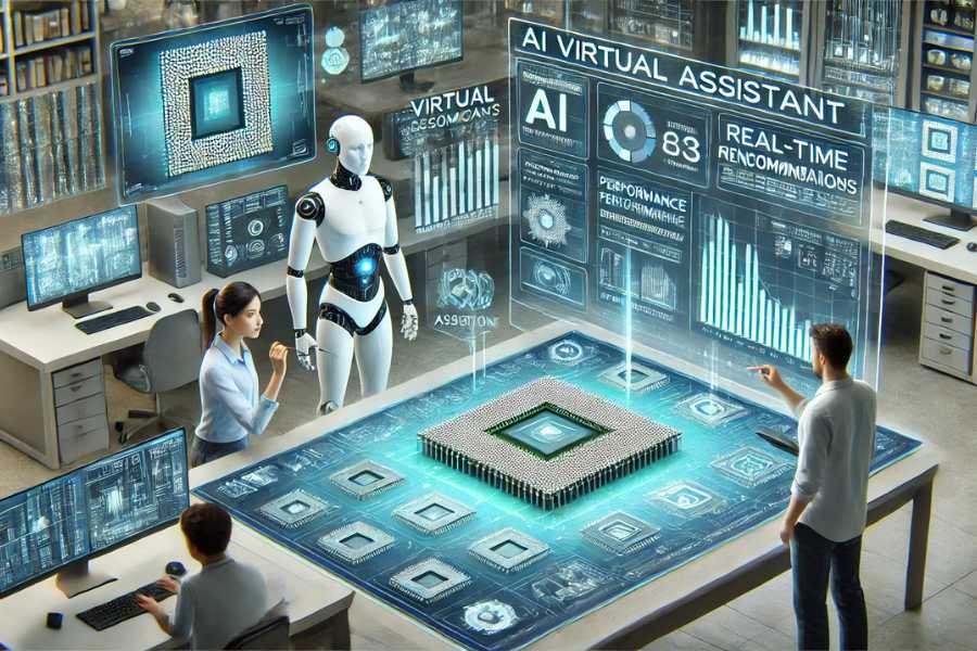 Asistente virtual basado en IA colaborando en el diseño de microchips