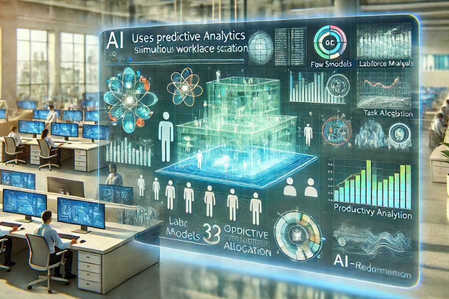 Visualización digital de simulaciones 3D de entornos laborales impulsados por IA