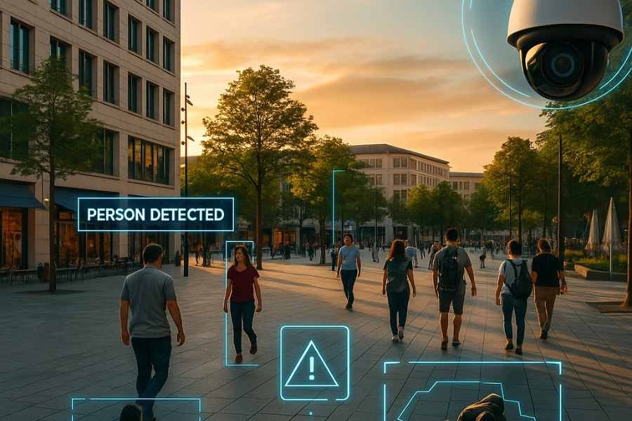 Sistema de detección de comportamiento anómalo en tiempo real en una plaza pública de una ciudad inteligente.