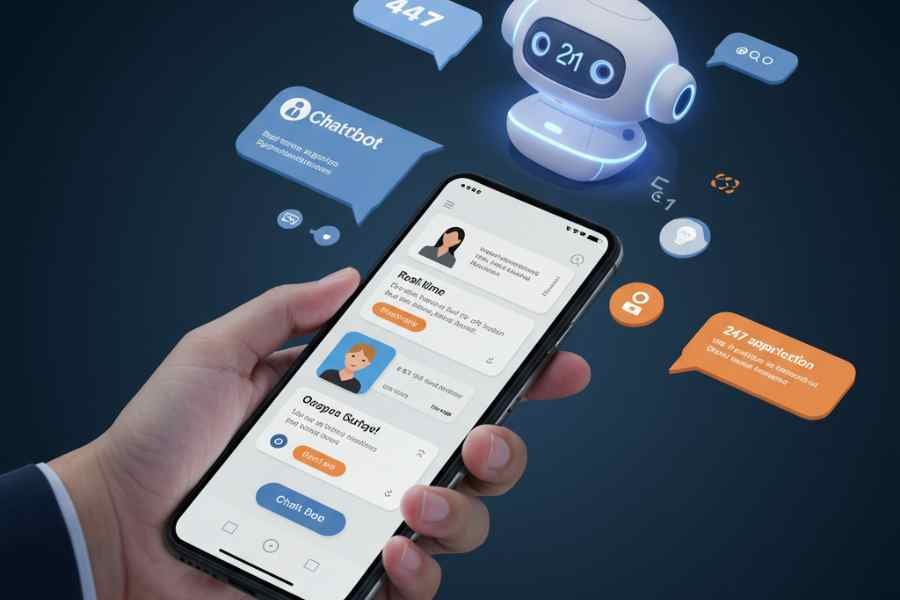 Usuario recibiendo recomendaciones de productos personalizadas por IA en pantalla de app móvil retail.