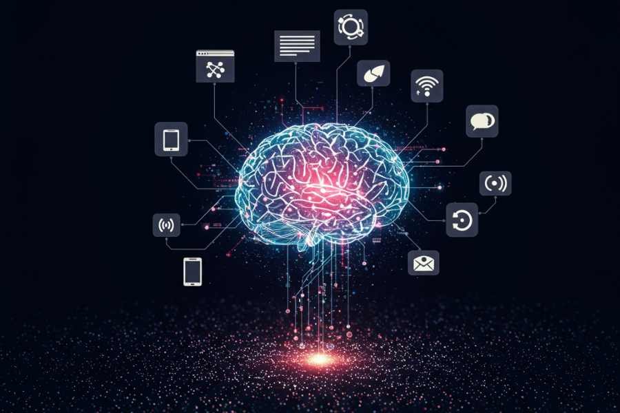 visualización de inteligencia artificial analizando datos de consumidores