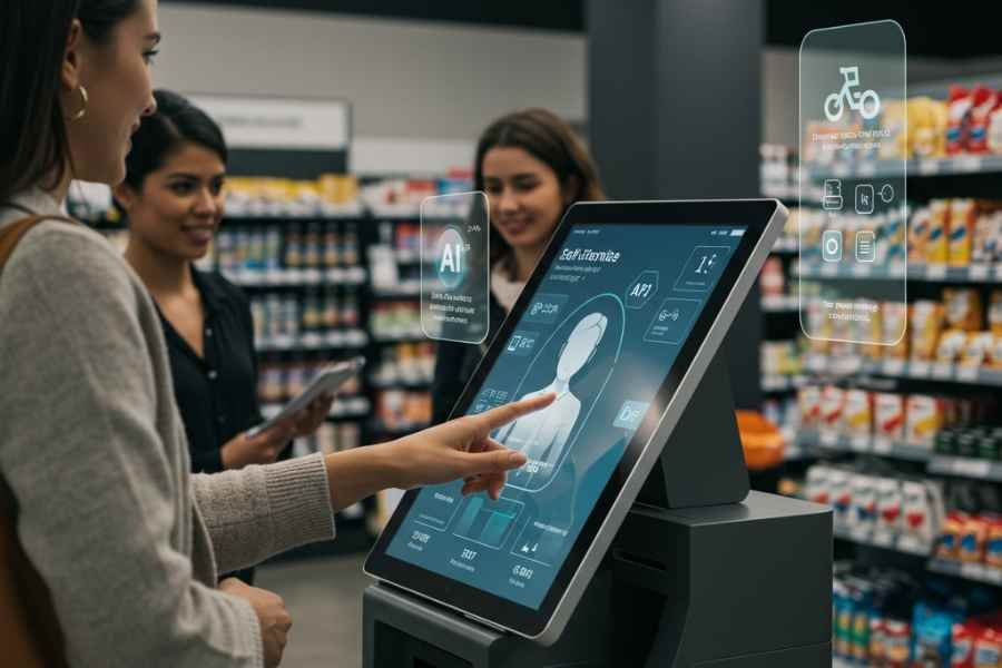 Caja de autoservicio con inteligencia artificial en tienda minorista
