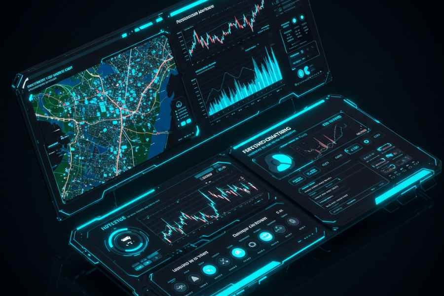 inversores observando proyecciones de mercado en una pantalla