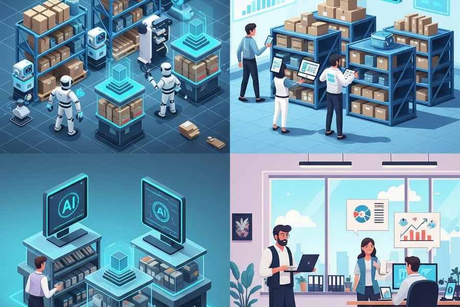 "Mejora de la productividad empresarial con la automatización de IA."
