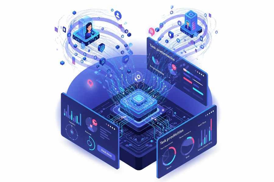 "Análisis predictivo con IA para equipos remotos."